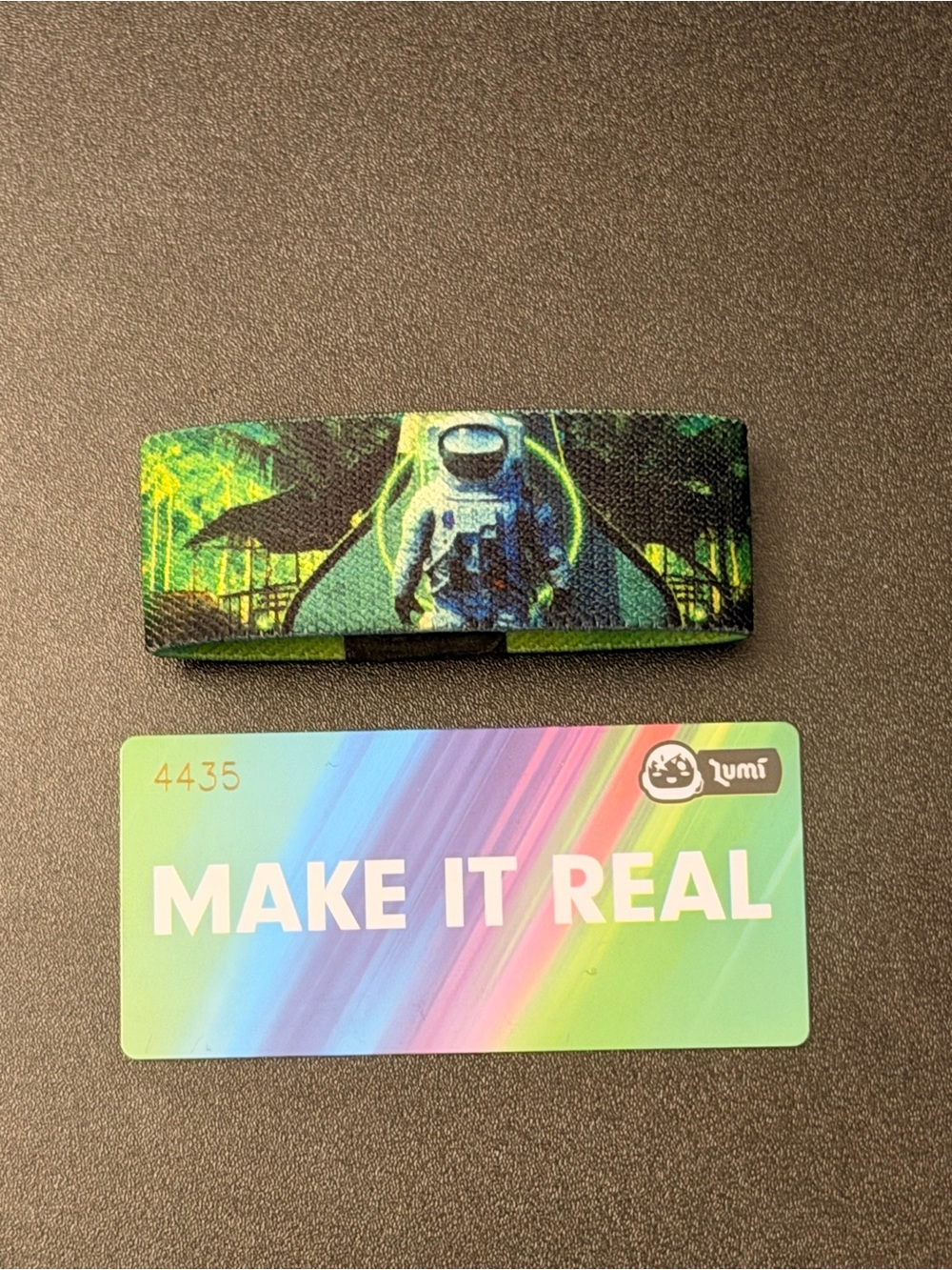 OOS RARE LUMI ZOX “Make It Real” (CUSTOM XS) Fabric Bracelet #4435